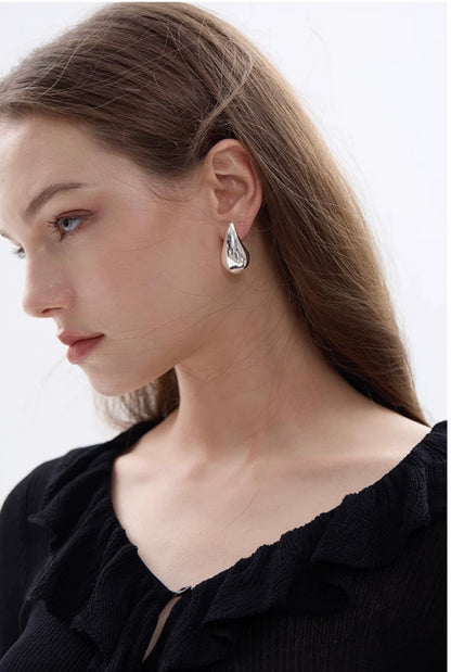 Silver Teardrop Lightweight Earrings | Tsukuba Jewelry