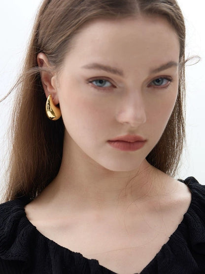 Gold Teardrop Lightweight Earrings | Tsukuba Jewelry