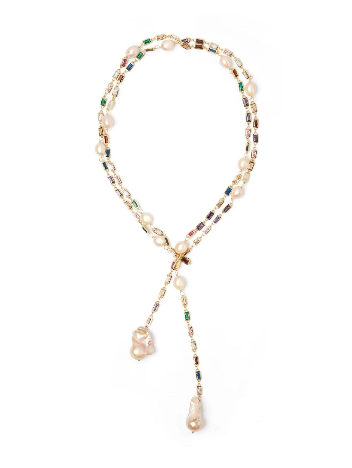 Elegant Versatile Pearl and Gemstone Necklace | Tsukuba Jewelry